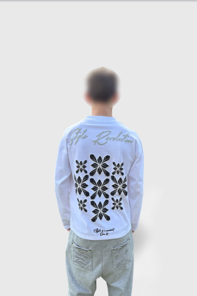 White Longsleeve - puff print